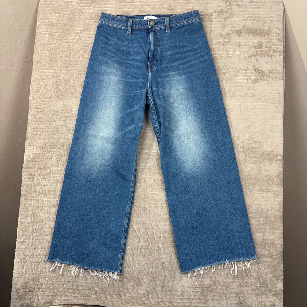 Pistola High Rise Wide Leg Raw Hem Jeans Medium Wash Size 29‎ P00016587SJ